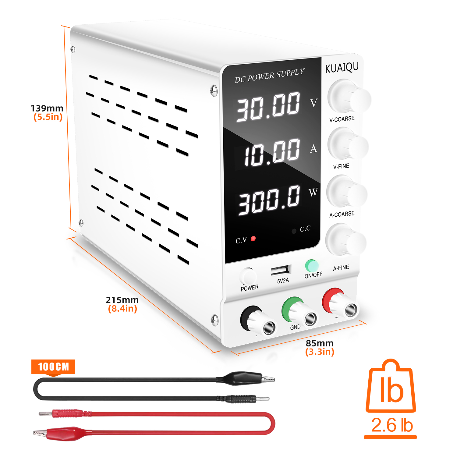 KUAIQU Alimentatore CC da Labo - High Precision Adjustable Lab Power Supply 120V 3A recensione e prezzo